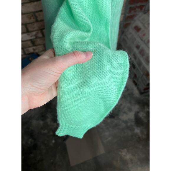 cardigan sweater cabled mint green vintage 1950s - Picture 10 of 10